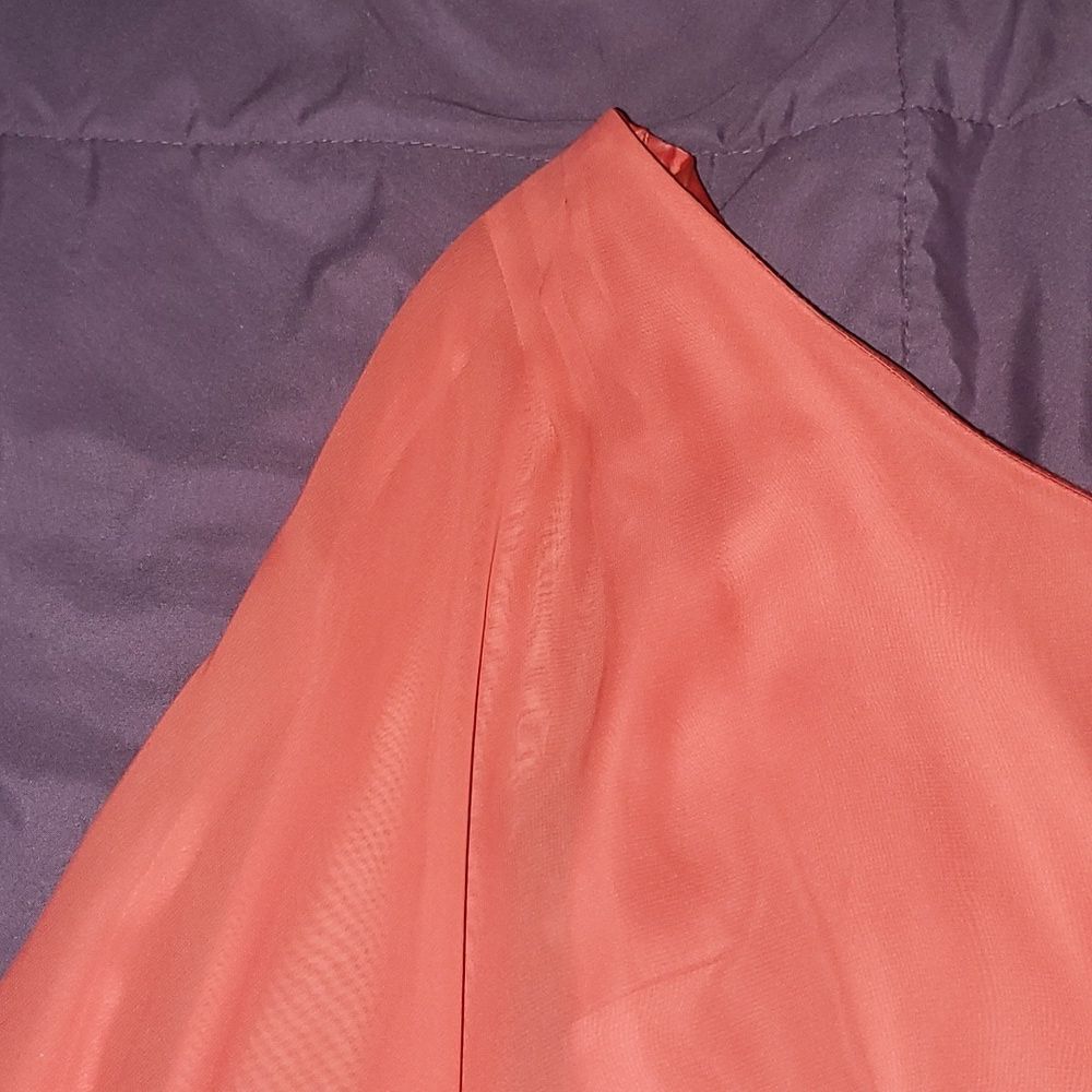 FREE PEOPLE Dancing in the moonlight Beaded dress sz 4 Papaya Coral Chiffon NWOT - Picture 4 of 14